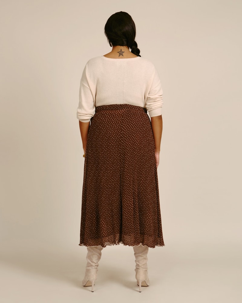 Pleated Georgette Skirt | Chicory Coffee